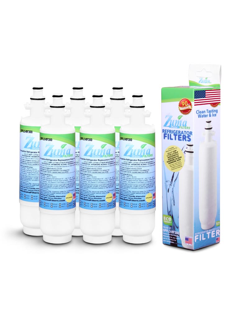 LG ADQ36006101-S Compatible Refrigerator Water and Ice Filter (6 Pack) OPFL3-RF300