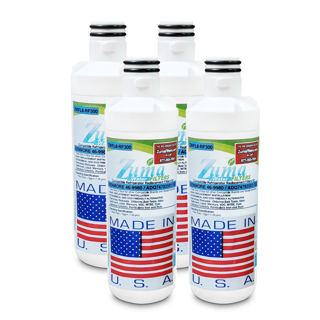 ADQ74793502 Compatible Refrigerator Water and Ice Filter (4 Pack) ZWFL8-RF300